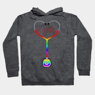 Rainbow Heartbeat Stethoscope Hoodie